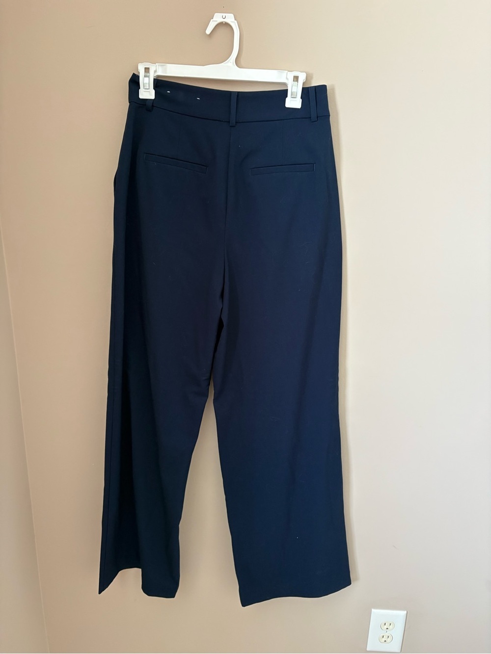 Loft Peyton Wide-Leg Trousers in Navy size 4 - Picture 4 of 5